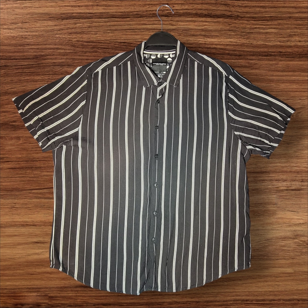 Denim & Flower Black and White Striped Shirt